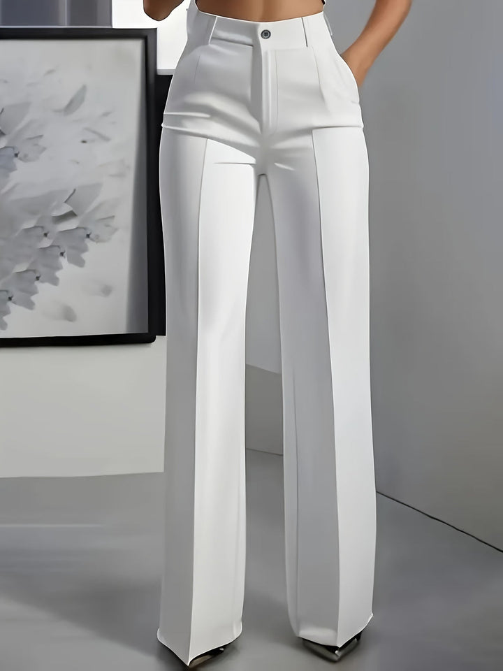 Women's High-Waisted Straight-Leg Pants