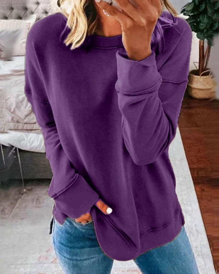 Pull Femme Col Rond Manches Longues Décontracté