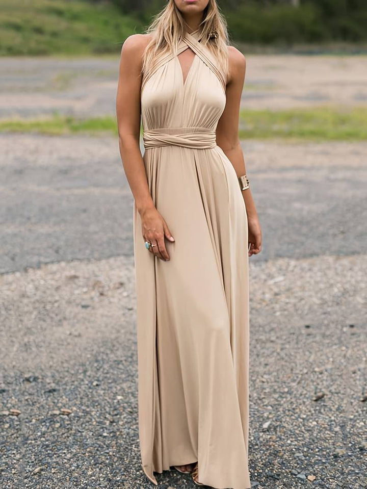 Robe Maxi Femme Asymétrique Une Épaule Soirée