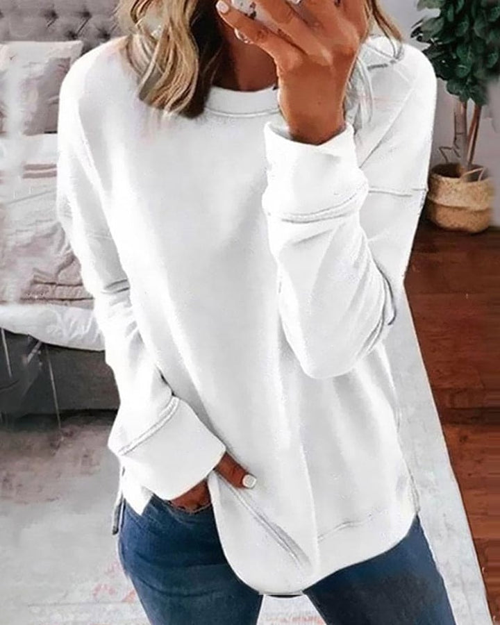 Pull Femme Col Rond Manches Longues Décontracté