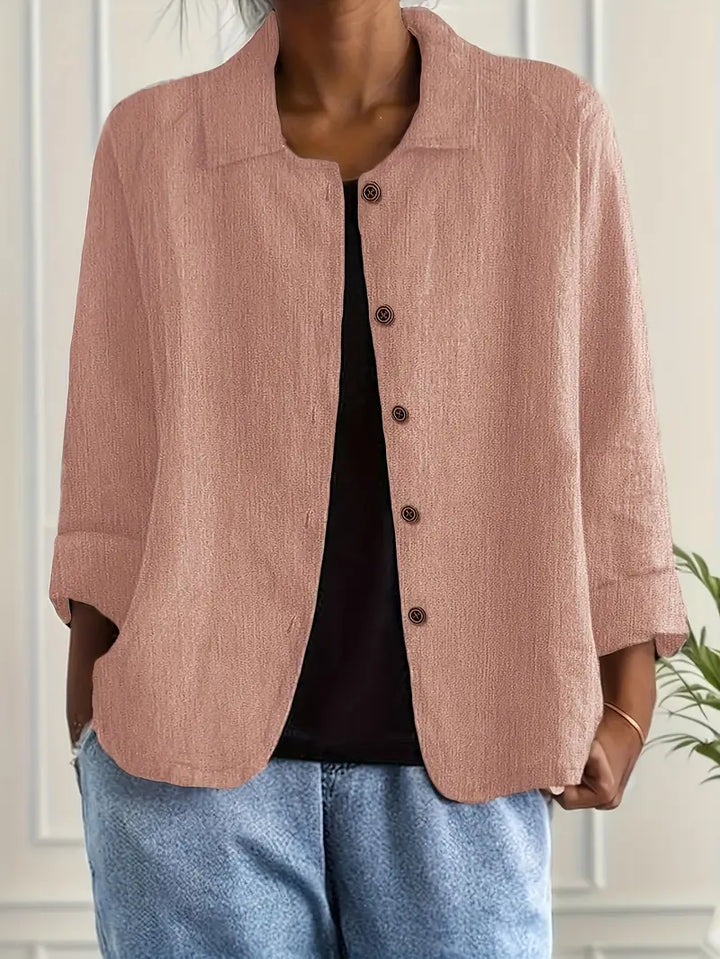 Blazer leve casual com botões para mulher
