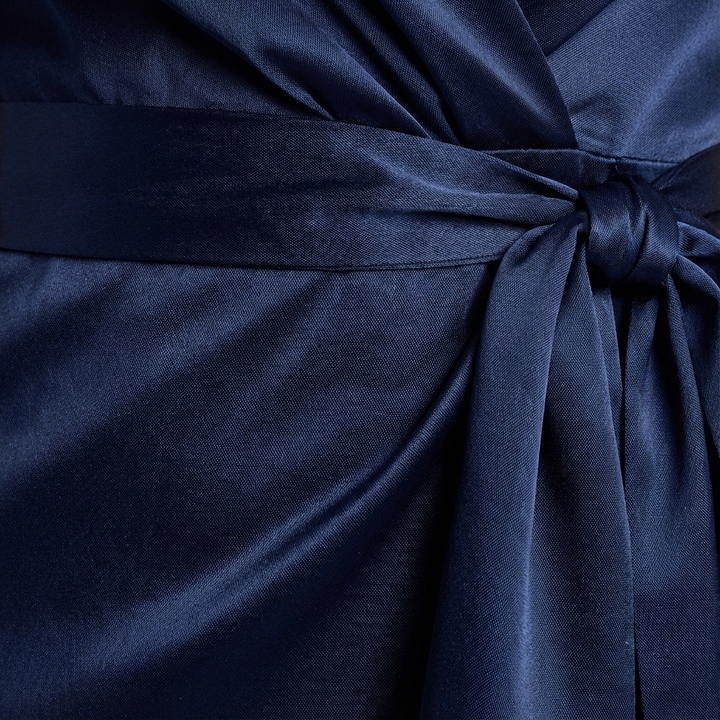 Robe Longue Portefeuille Femme Nœud Cérémonie