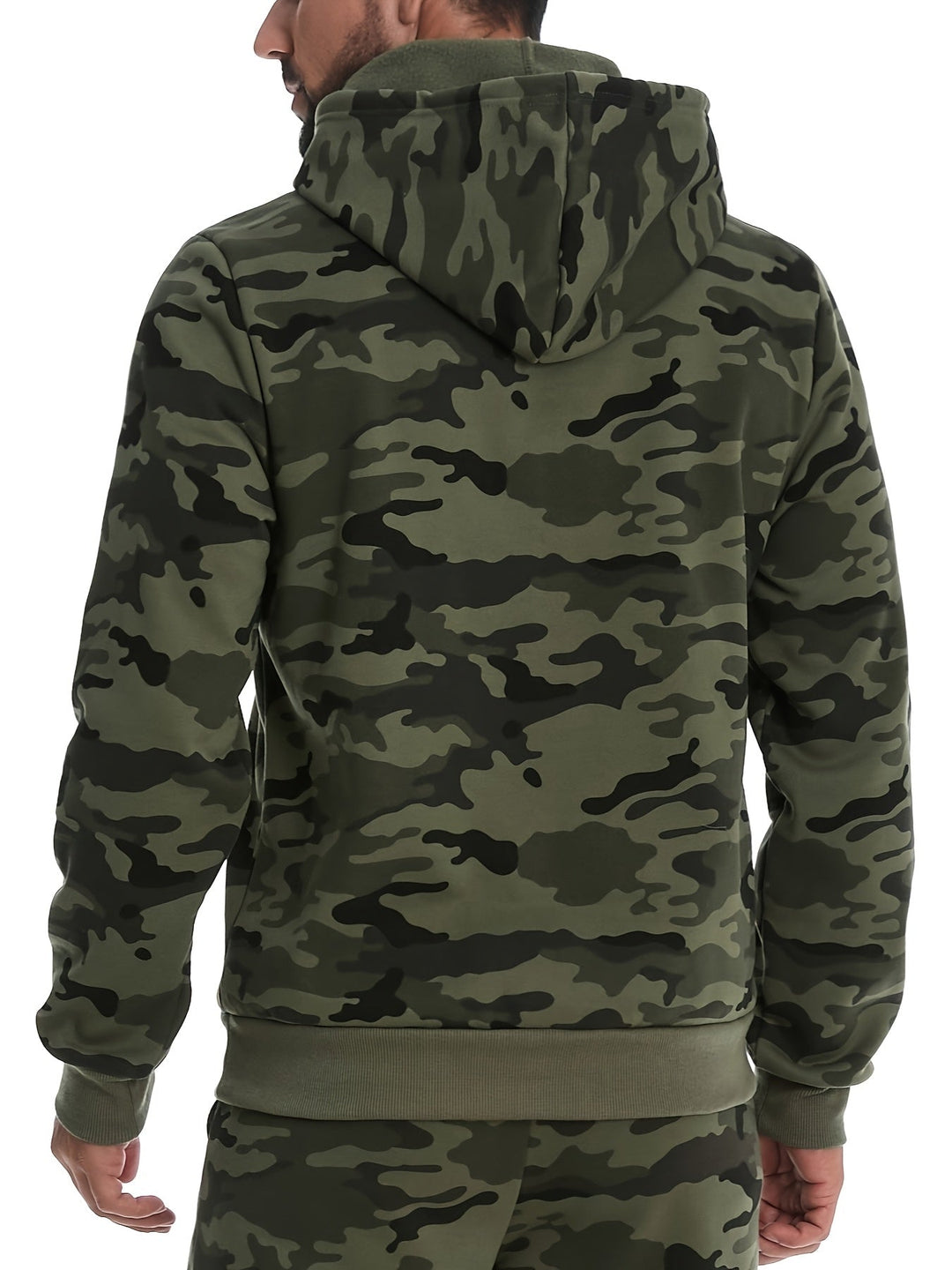 Men's Camouflage Pattern Zip-Up Hoodie