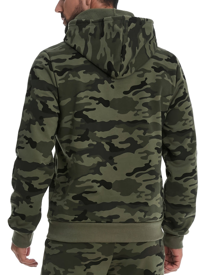Men's Camouflage Pattern Zip-Up Hoodie
