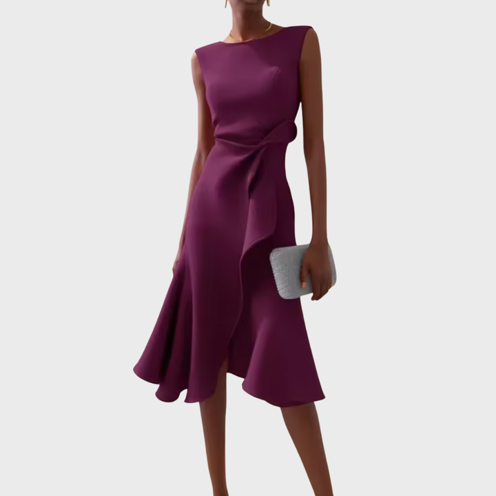 Robe Midi Fluide Sans Manches Femme Été