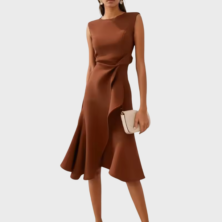 Robe Midi Fluide Sans Manches Femme Été