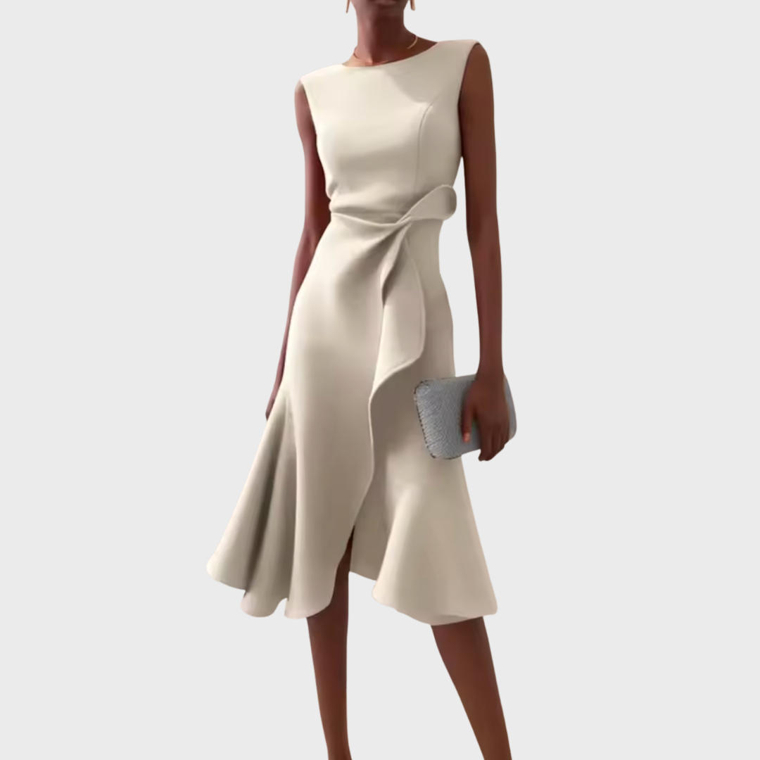 Robe Midi Fluide Sans Manches Femme Été