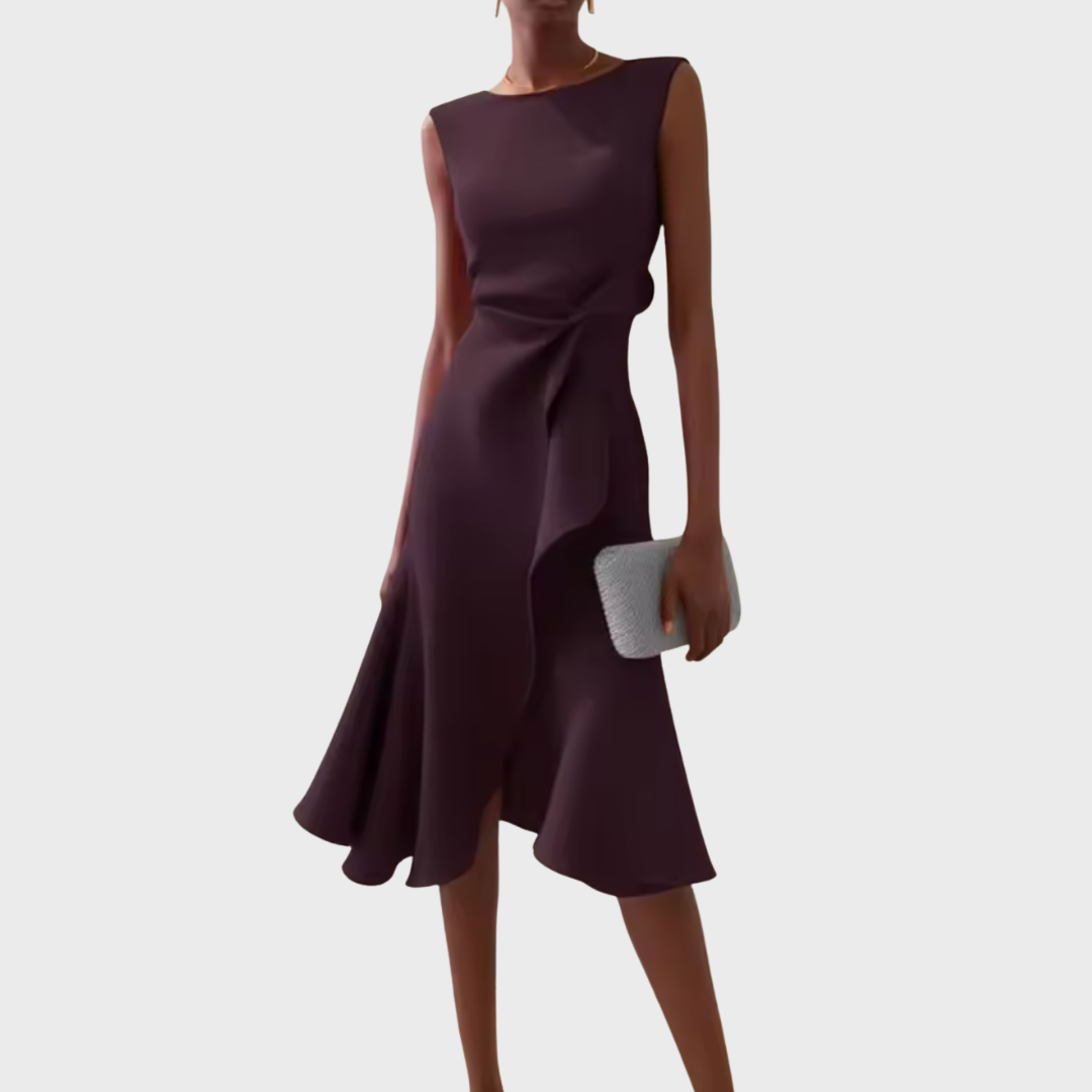 Robe Midi Fluide Sans Manches Femme Été