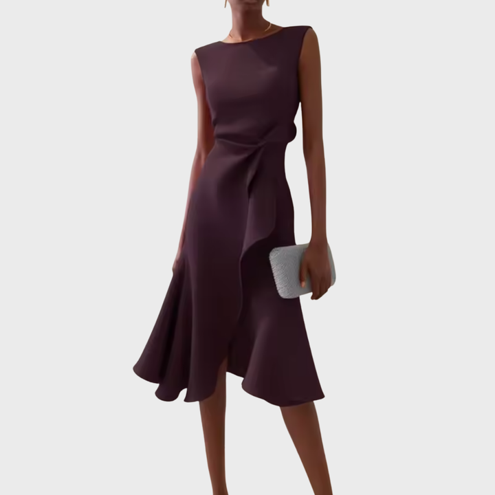 Robe Midi Fluide Sans Manches Femme Été
