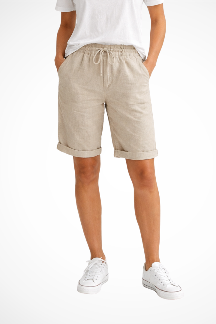 Pantalon Capri en Lin Femme Coupe Décontractée