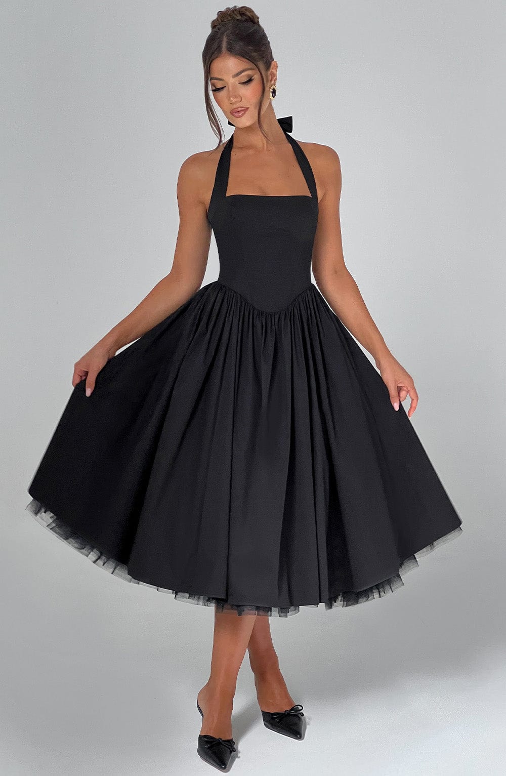 Robe Midi Bretelles Femme Cérémonie