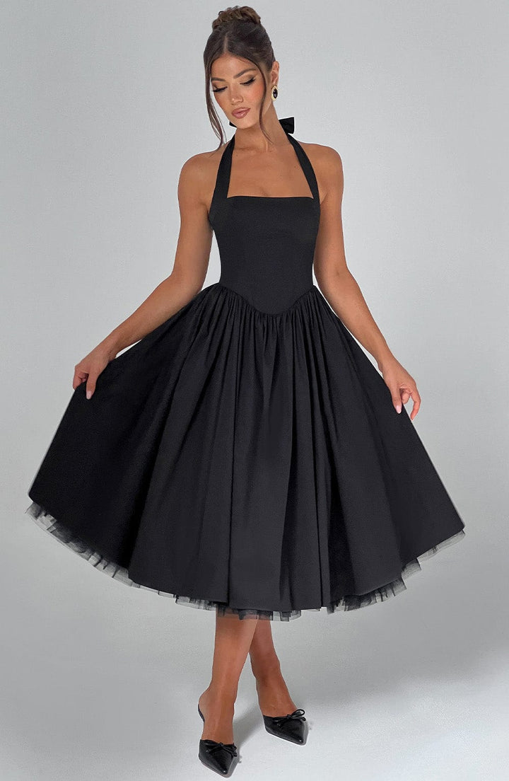 Robe Midi Bretelles Femme Cérémonie