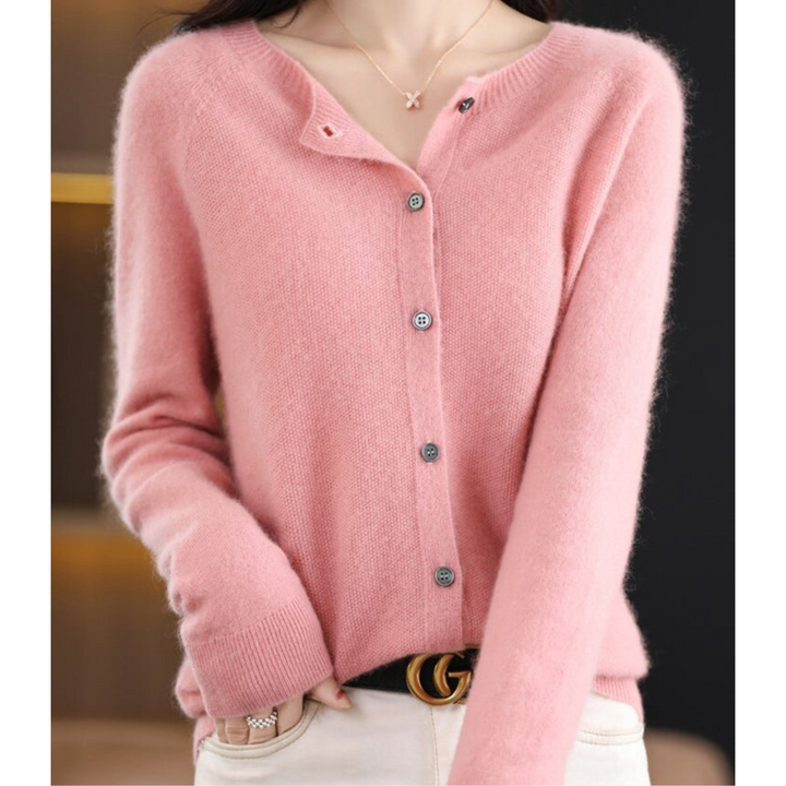 Cardigan en Maille Douce Pour Femme avec Fermeture Boutonnée Sur Le Devant