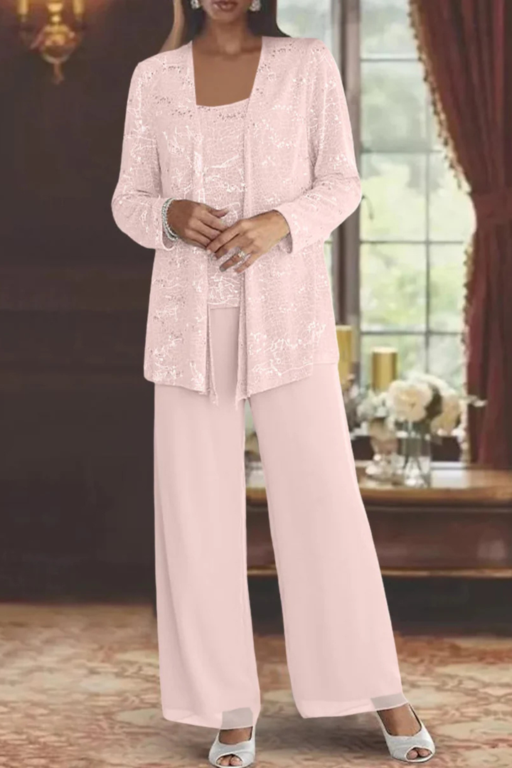Ensemble Trois Pièces Femme Veste Pantalon Fluide