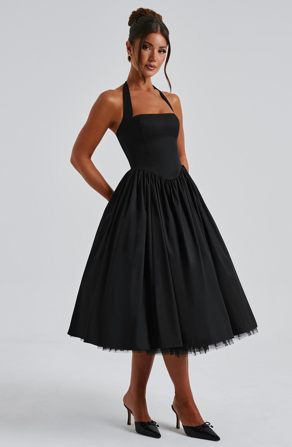 Robe Midi Bretelles Femme Cérémonie