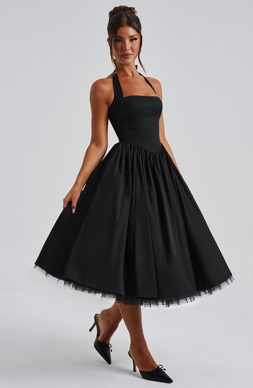 Robe Midi Bretelles Femme Cérémonie