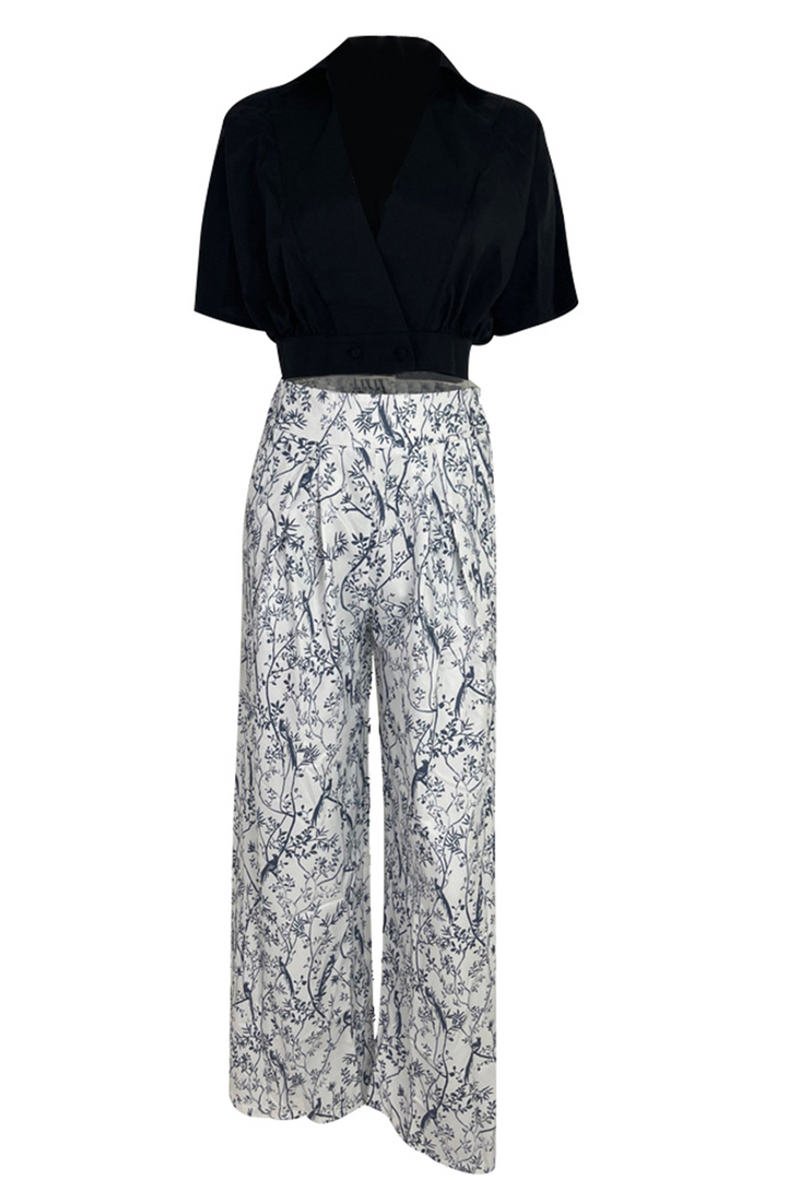 Ensemble Femme Blouse et Pantalon Fluide Imprimé