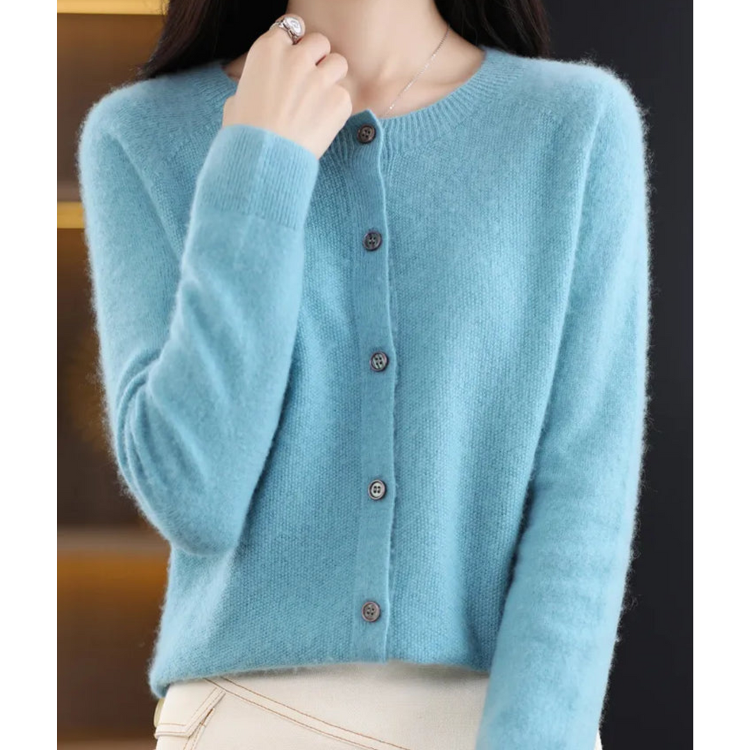 Cardigan en Maille Douce Pour Femme avec Fermeture Boutonnée Sur Le Devant
