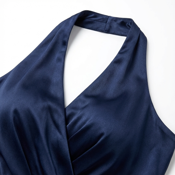 Robe Longue Portefeuille Femme Nœud Cérémonie