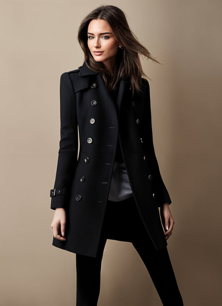 Manteau Femme Double Boutonnage Col Revers