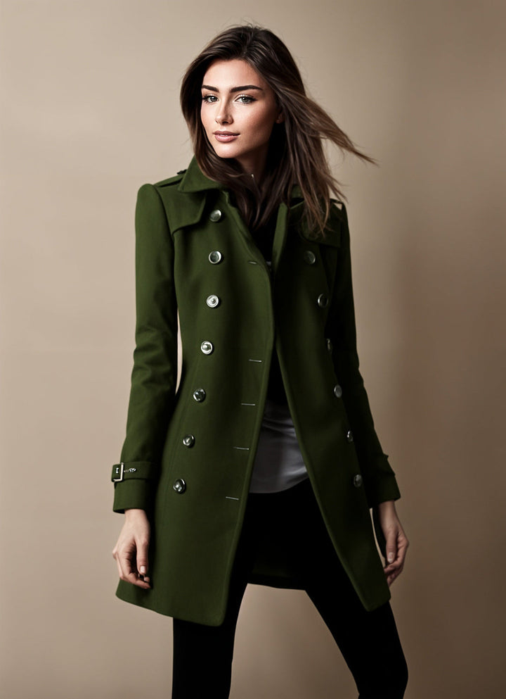 Manteau Femme Double Boutonnage Col Revers