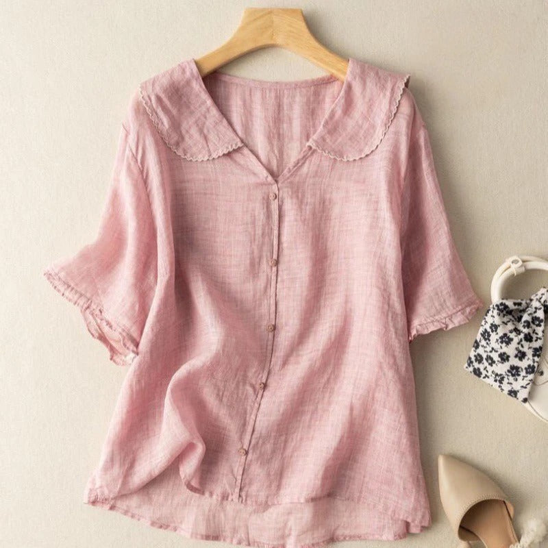 Women's Vintage Button-Up Blouse