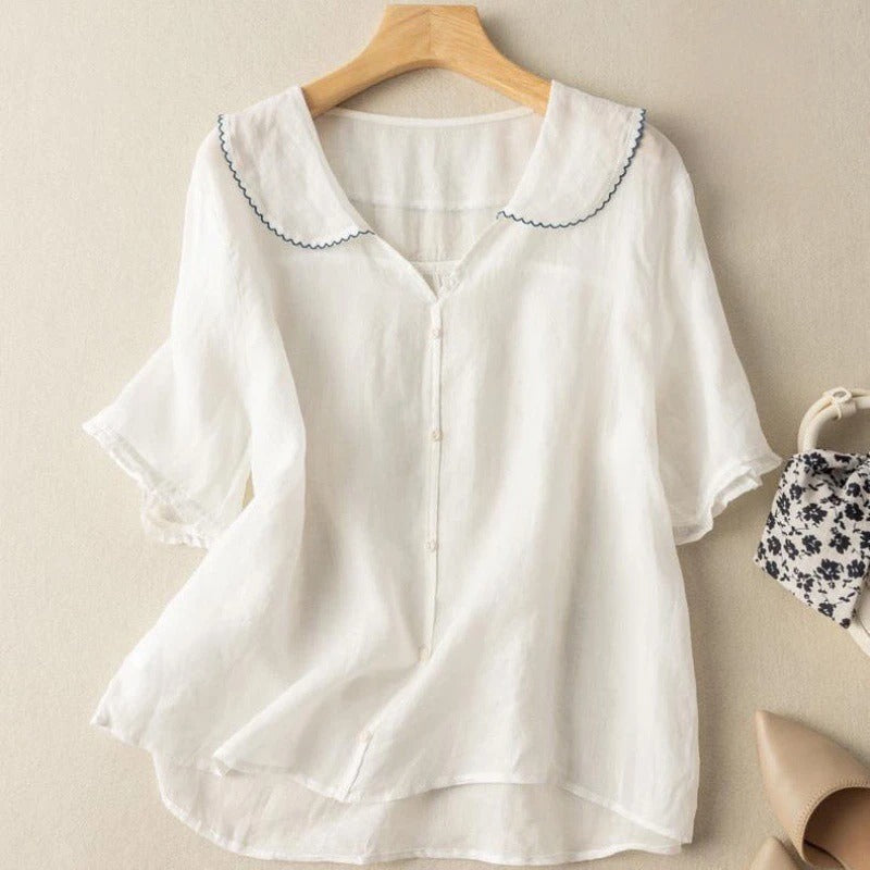 Women's Vintage Button-Up Blouse