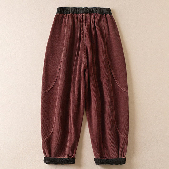 Pantalon de Jogging Sarouel en Velours Côtelé Pour Femme