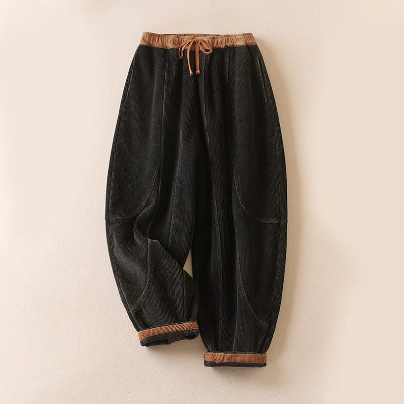 Pantalon de Jogging Sarouel en Velours Côtelé Pour Femme