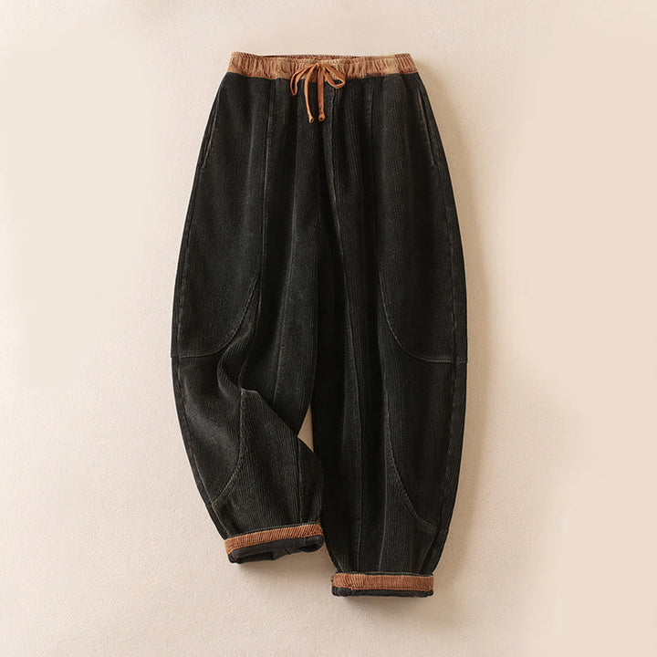 Pantalon de Jogging Sarouel en Velours Côtelé Pour Femme