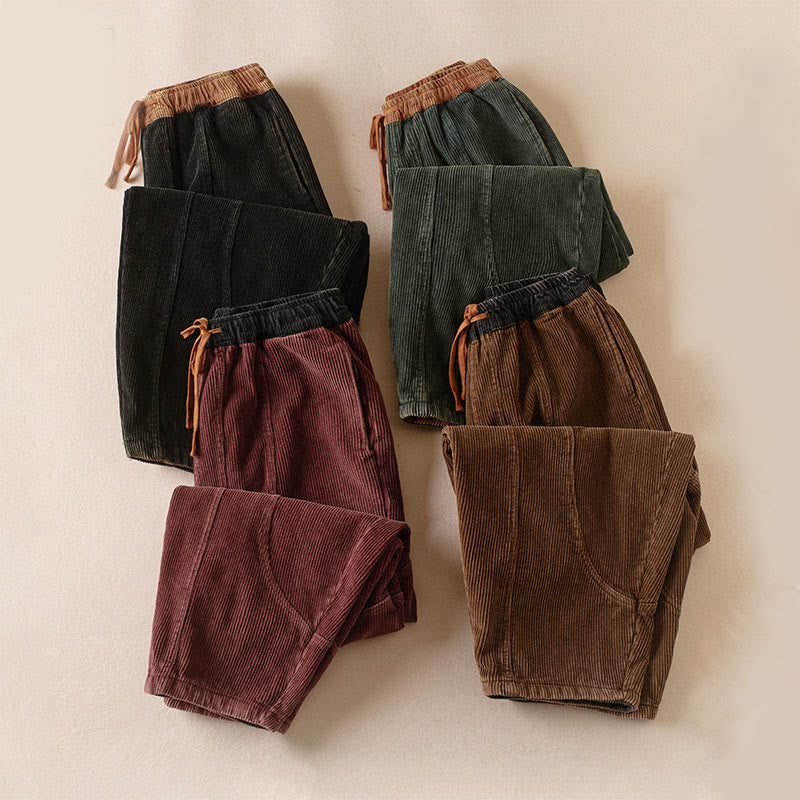 Pantalon de Jogging Sarouel en Velours Côtelé Pour Femme