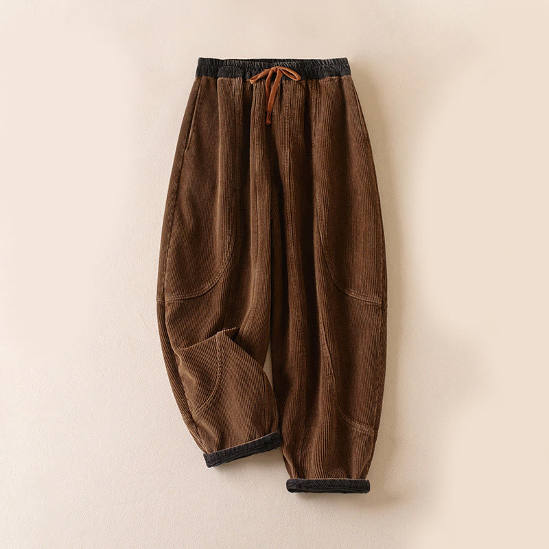 Pantalon de Jogging Sarouel en Velours Côtelé Pour Femme