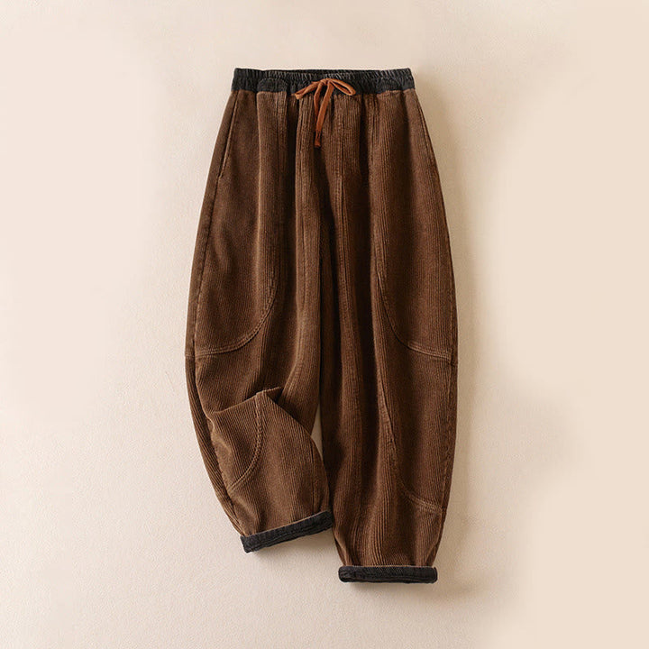 Pantalon de Jogging Sarouel en Velours Côtelé Pour Femme