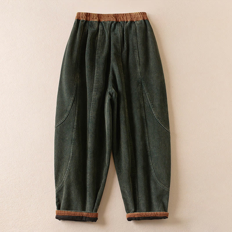 Pantalon de Jogging Sarouel en Velours Côtelé Pour Femme