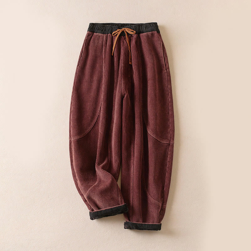 Pantalon de Jogging Sarouel en Velours Côtelé Pour Femme