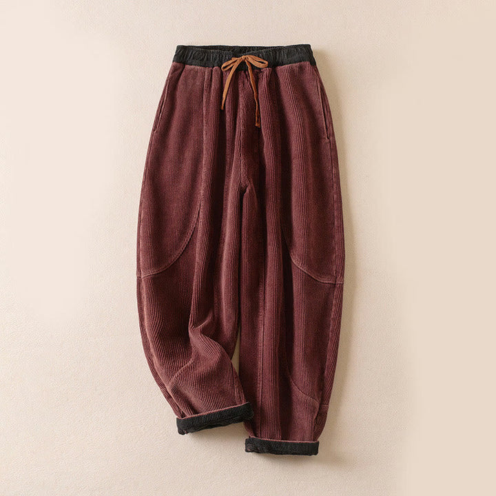 Pantalon de Jogging Sarouel en Velours Côtelé Pour Femme