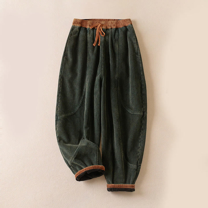 Pantalon de Jogging Sarouel en Velours Côtelé Pour Femme