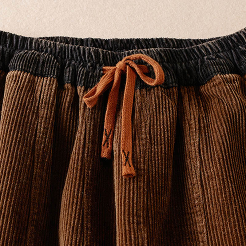 Pantalon de Jogging Sarouel en Velours Côtelé Pour Femme