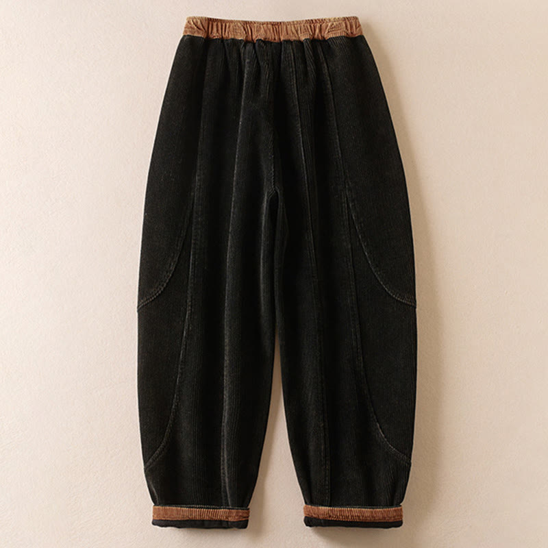 Pantalon de Jogging Sarouel en Velours Côtelé Pour Femme