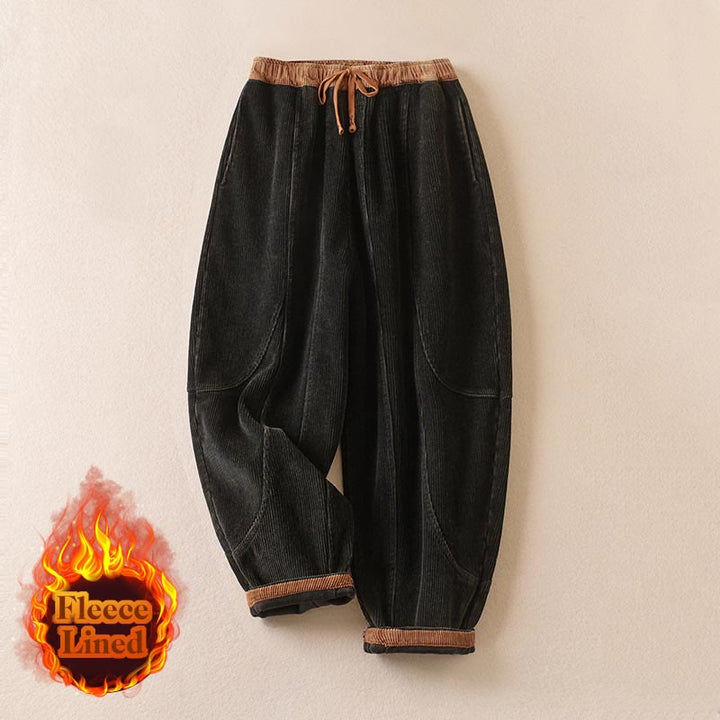 Pantalon de Jogging Sarouel en Velours Côtelé Pour Femme