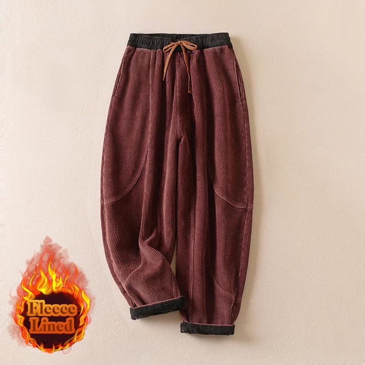 Pantalon de Jogging Sarouel en Velours Côtelé Pour Femme