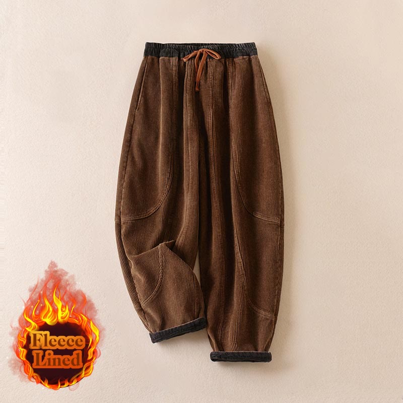 Pantalon de Jogging Sarouel en Velours Côtelé Pour Femme