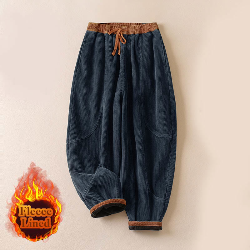 Pantalon de Jogging Sarouel en Velours Côtelé Pour Femme