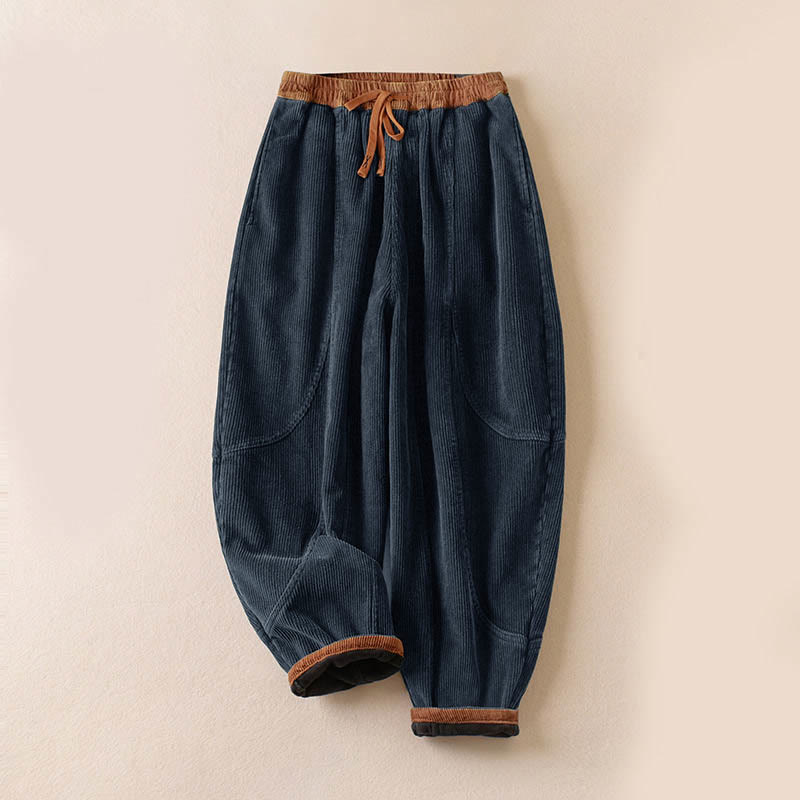 Pantalon de Jogging Sarouel en Velours Côtelé Pour Femme
