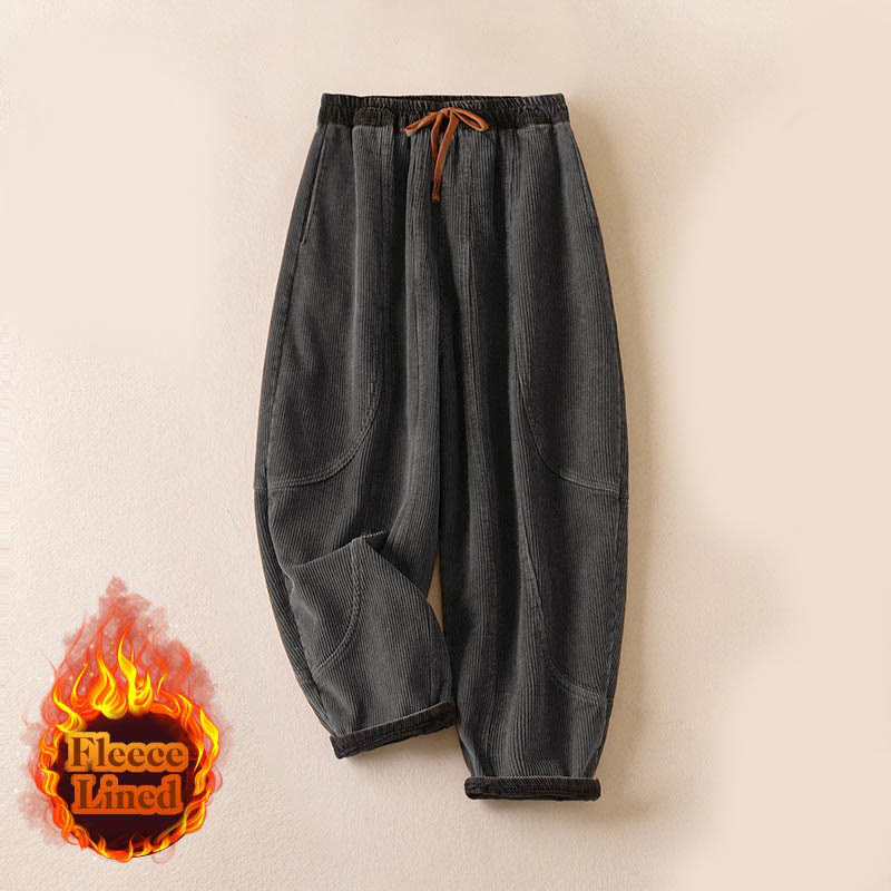 Pantalon de Jogging Sarouel en Velours Côtelé Pour Femme