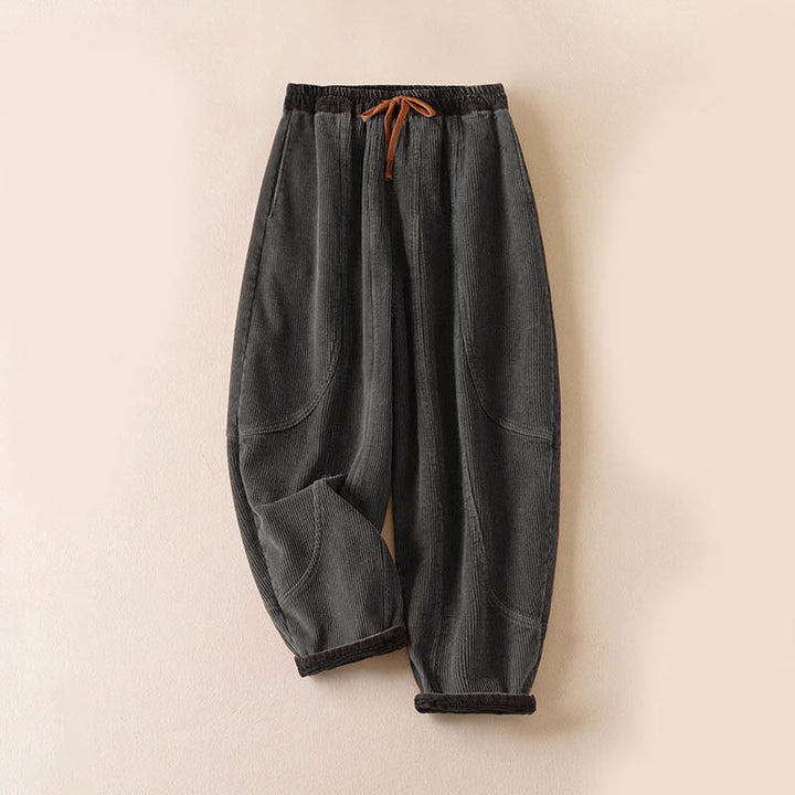 Pantalon de Jogging Sarouel en Velours Côtelé Pour Femme