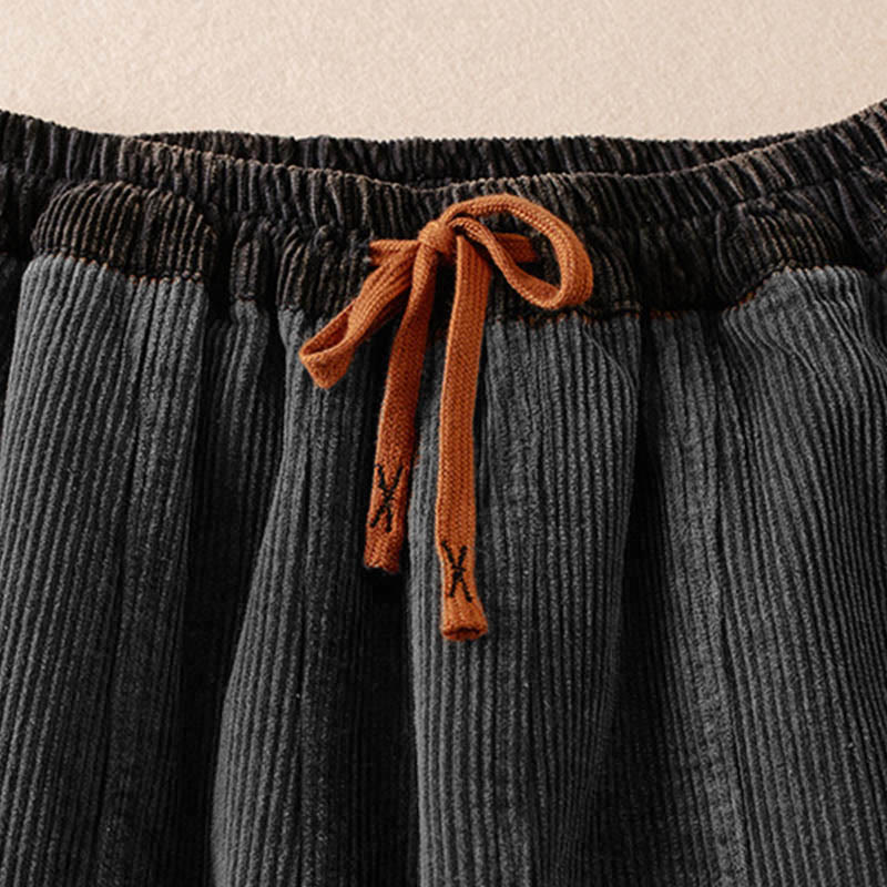 Pantalon de Jogging Sarouel en Velours Côtelé Pour Femme