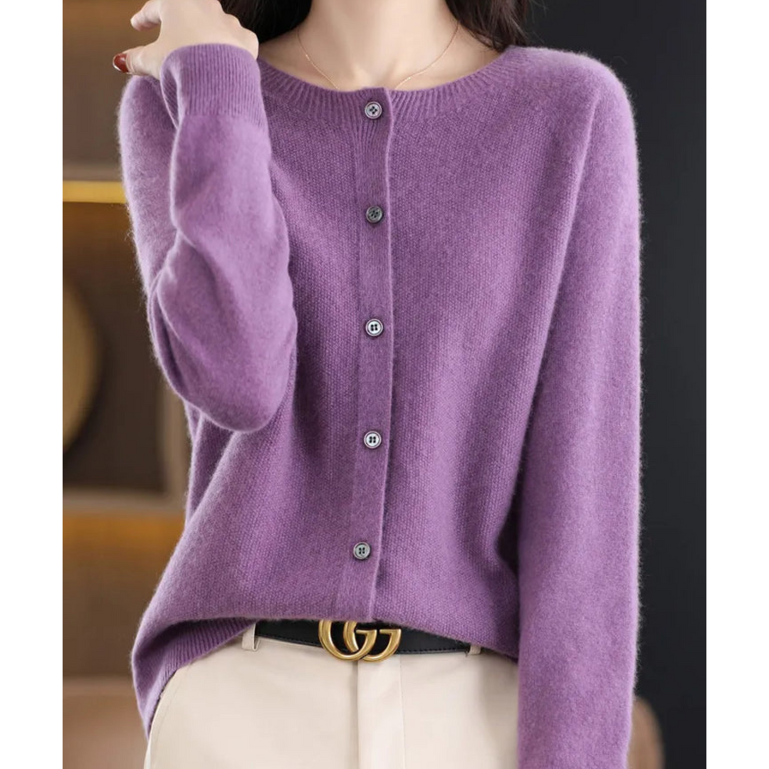 Cardigan en Maille Douce Pour Femme avec Fermeture Boutonnée Sur Le Devant