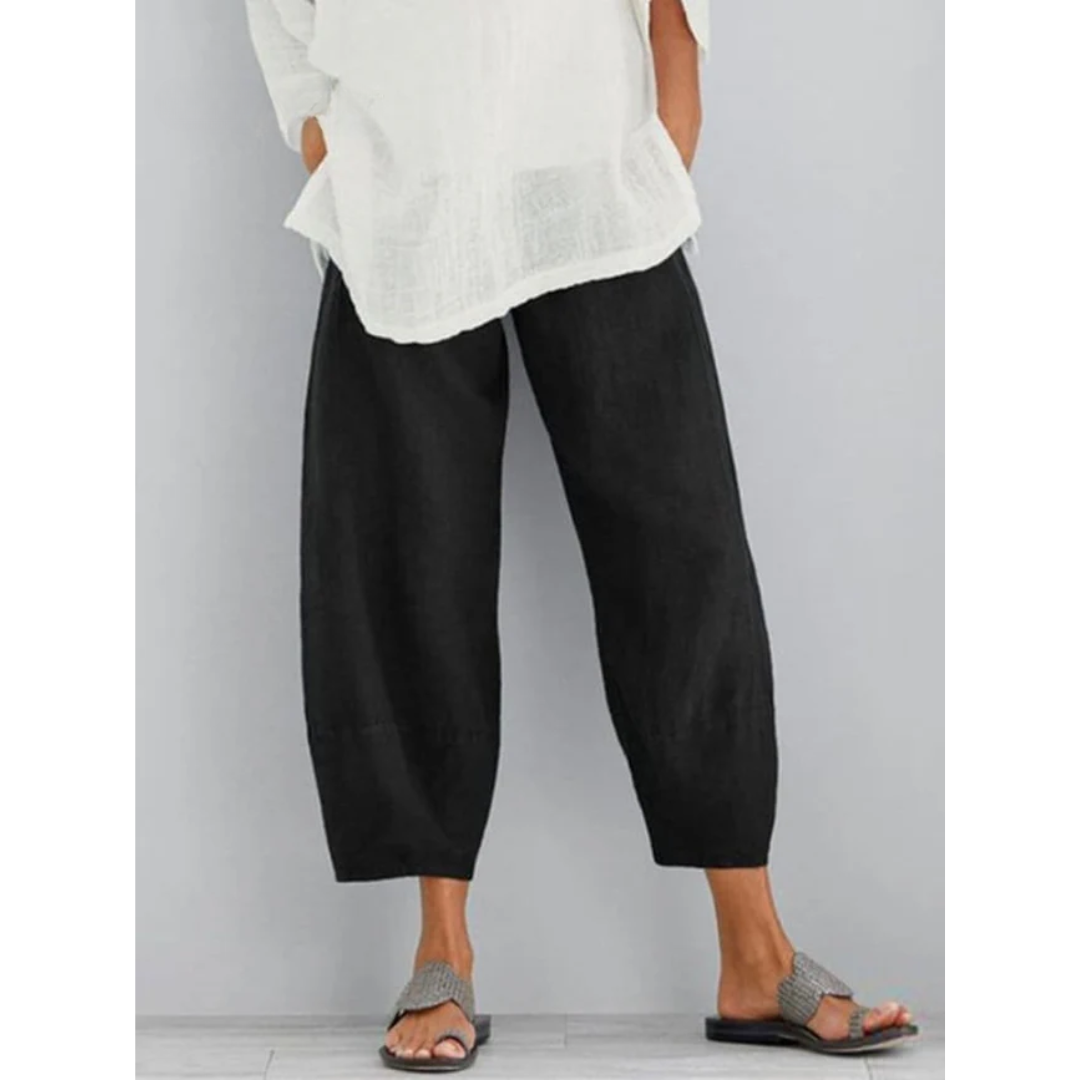 Pantalon en Lin Femme Ample Décontracté