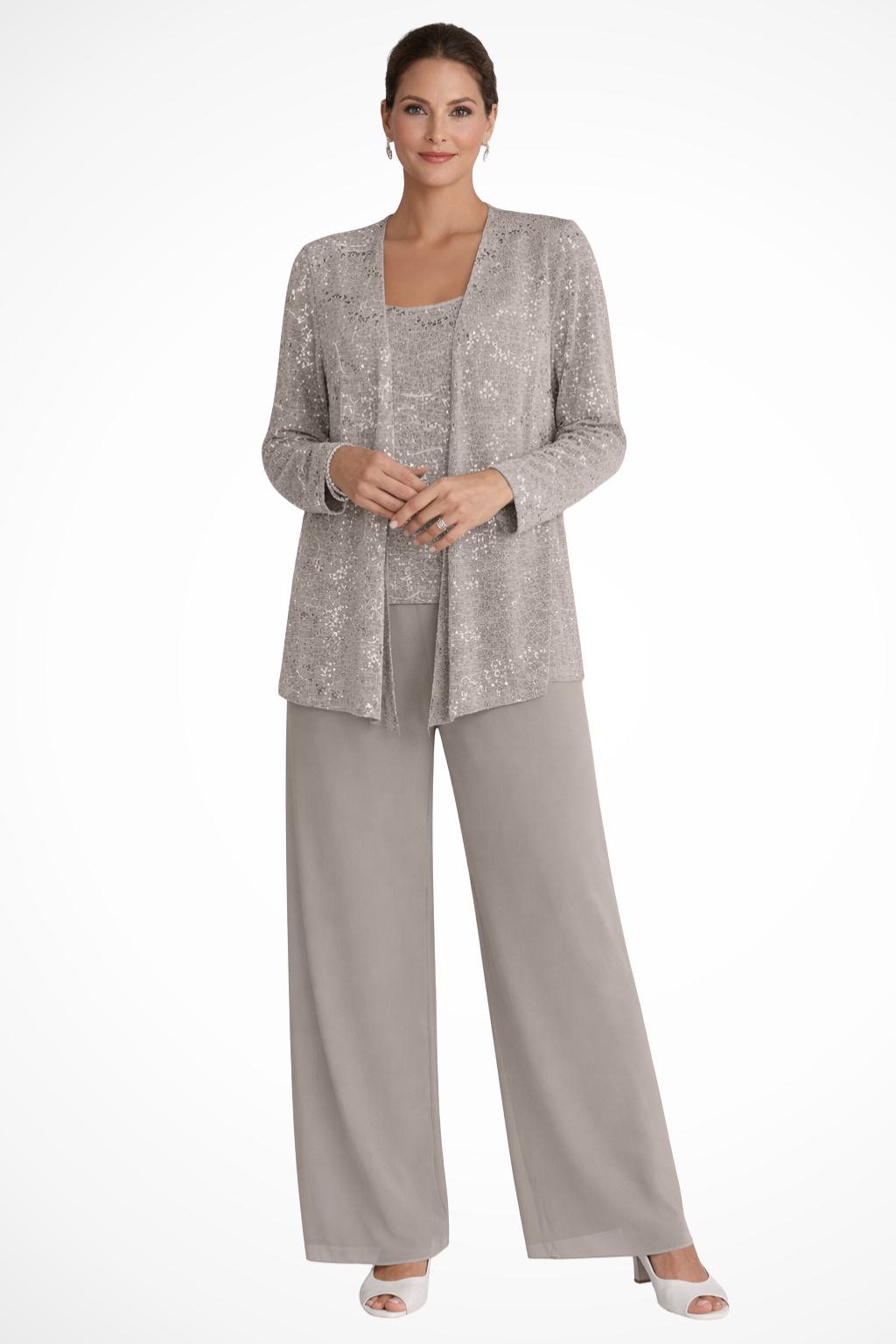 Ensemble Trois Pièces Femme Veste Pantalon Fluide